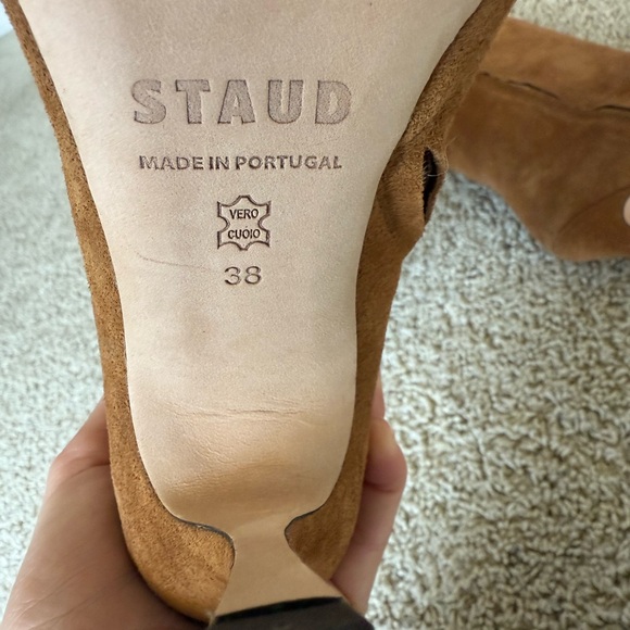 STAUD Brown Heeled Cami Suede Boots - Picture 3 of 5